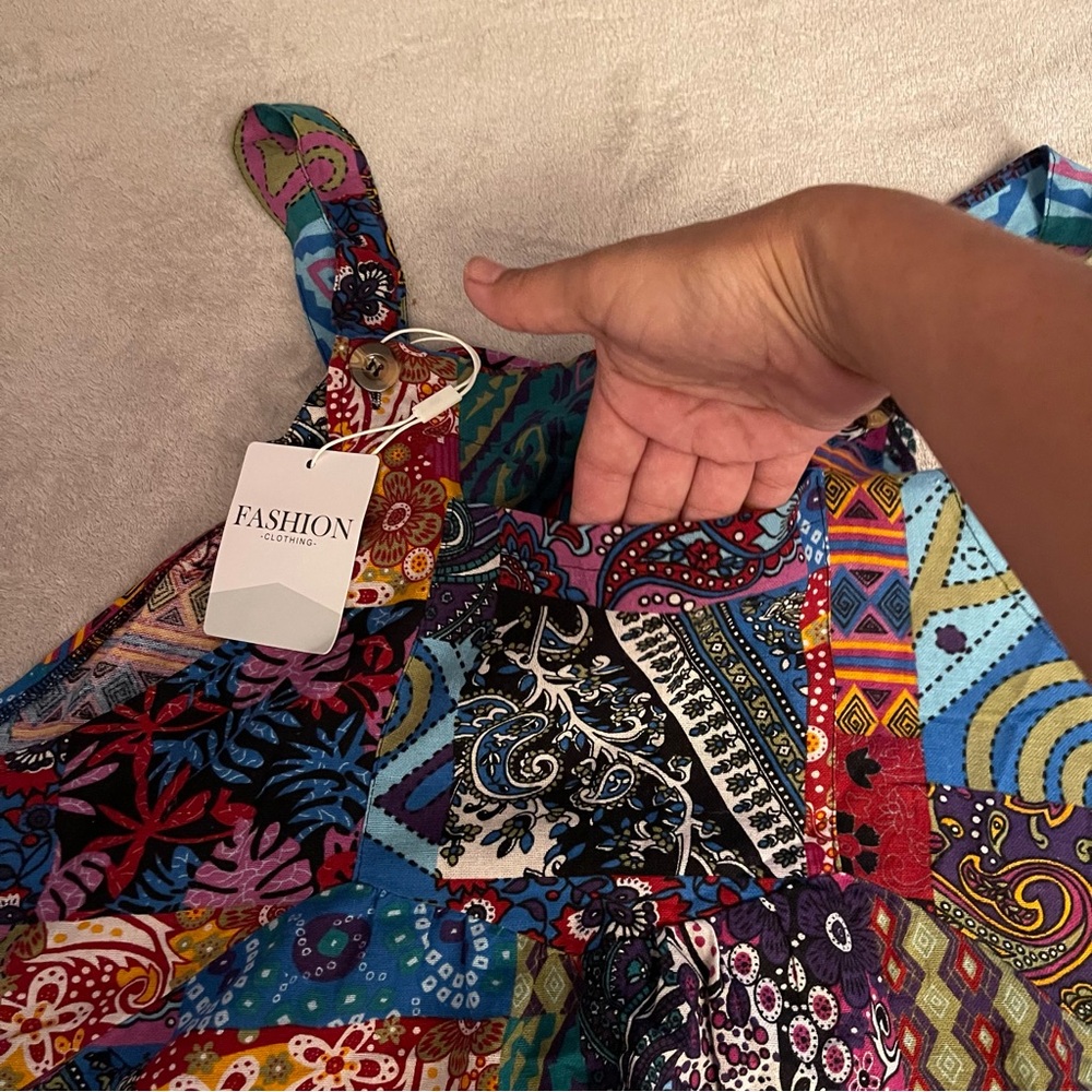 Colorful Patchwork Jumpsuit - Picture 13 of 16